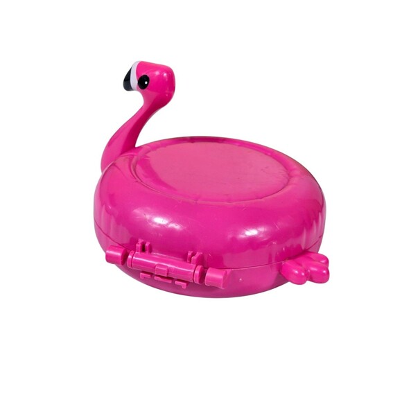 2017 Mattel Polly Pocket Flamingo Floatie Pink Compact Playset Only No Dolls - Picture 2 of 7